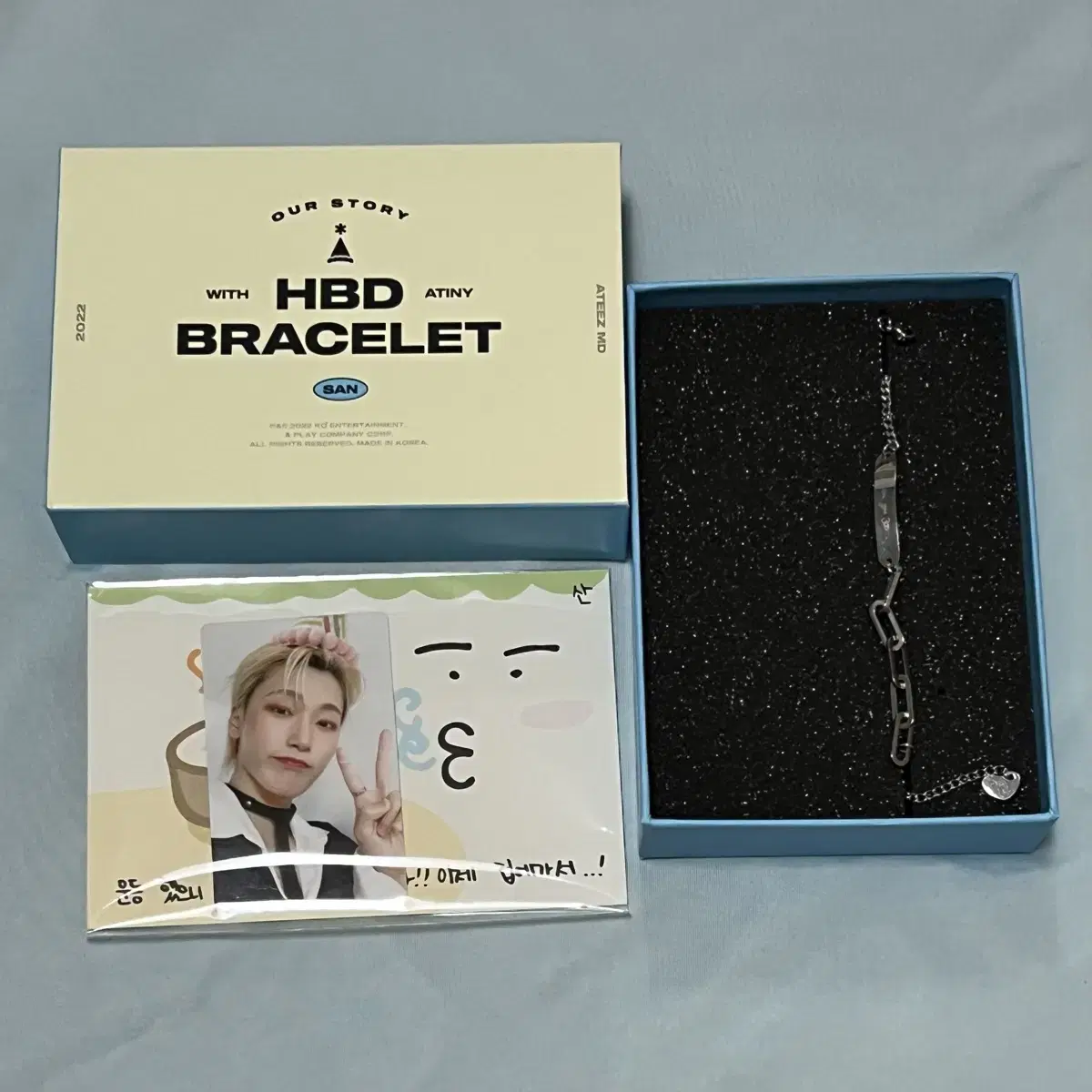 ATEEZ HBD BRACELET 2022 SAN センイル　MD ATEEZ San Happy Birthday HBD MD Official Bracelet Photocard